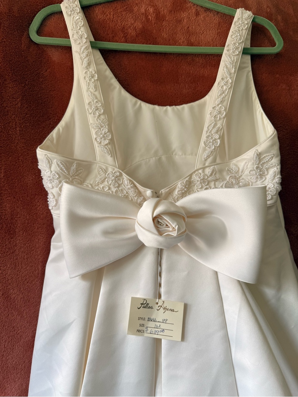 Women's Ivory Beaded Floral Bodice Wedding Dress - Picture 3 of 12